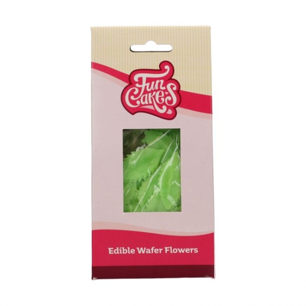 Wafer Flowers - Green Leaves pk/50